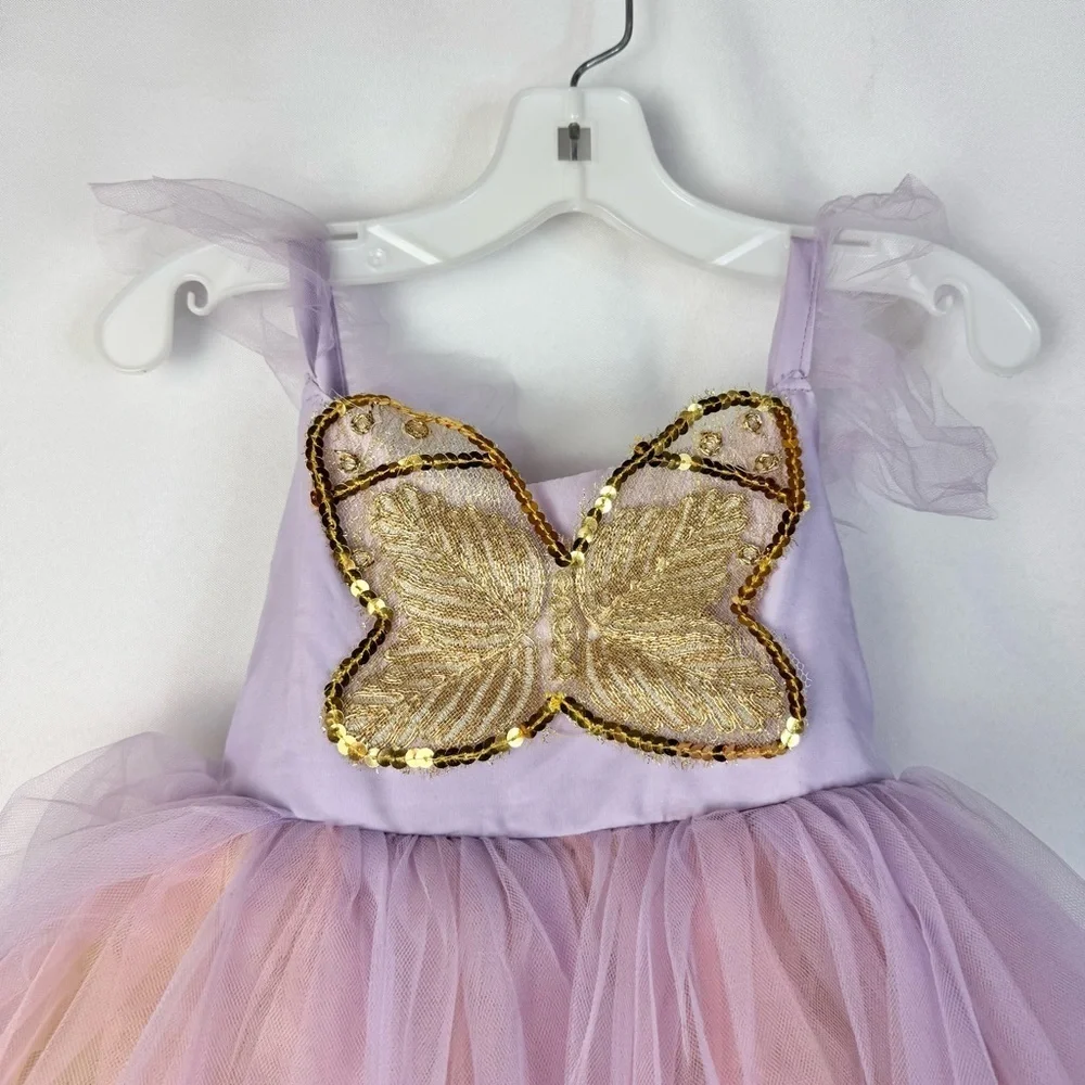 Pottery Barn Kids Lavender Butterfly Fairy Wand Halloween Costume 7-8